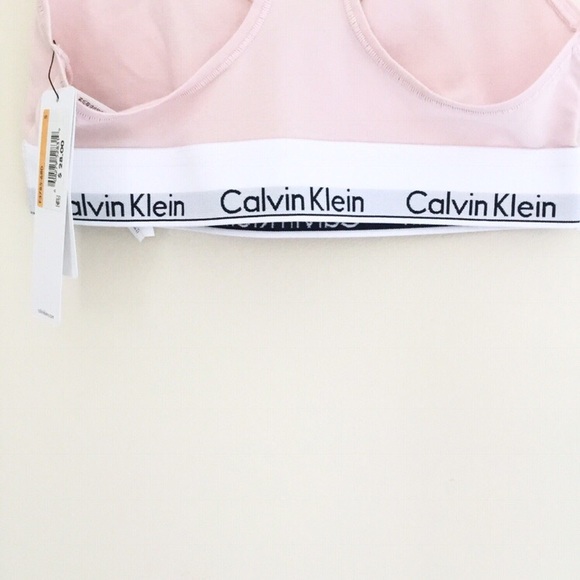 Calvin Klein Pink Racerback Modern Cotton Logo Bra - Picture 3 of 7